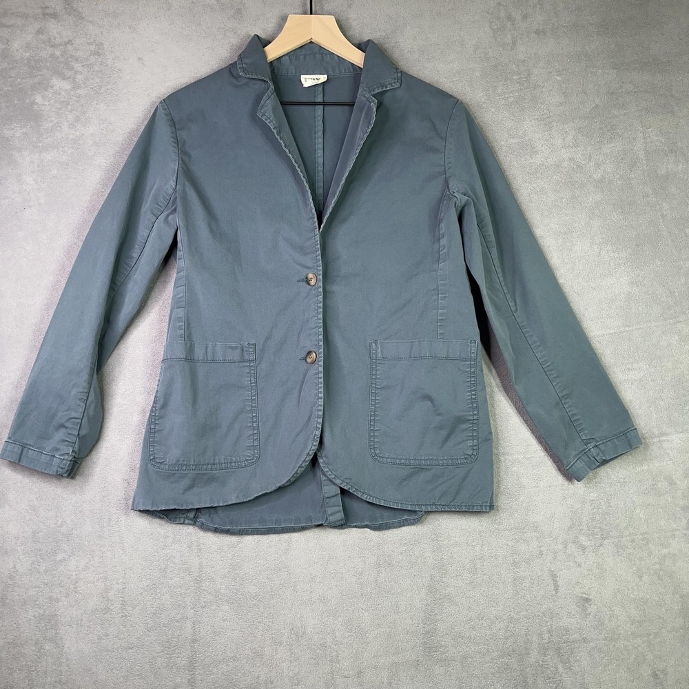Pact Boulevard Blazer Womens Small Blue Organic Cotton Casual‎ Stretch Jacket